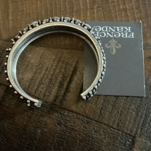 French Kande Swarovski crystal and sterling plated cuff bracelet - Picture 3 of 5